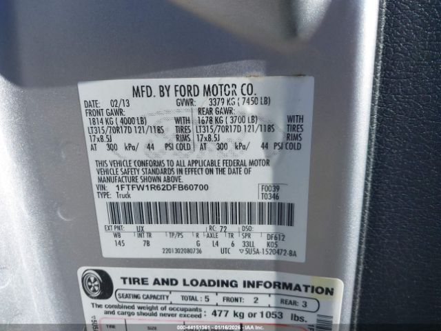 2013 FORD F-150 1FTFW1R62DFB60700 Photo 8