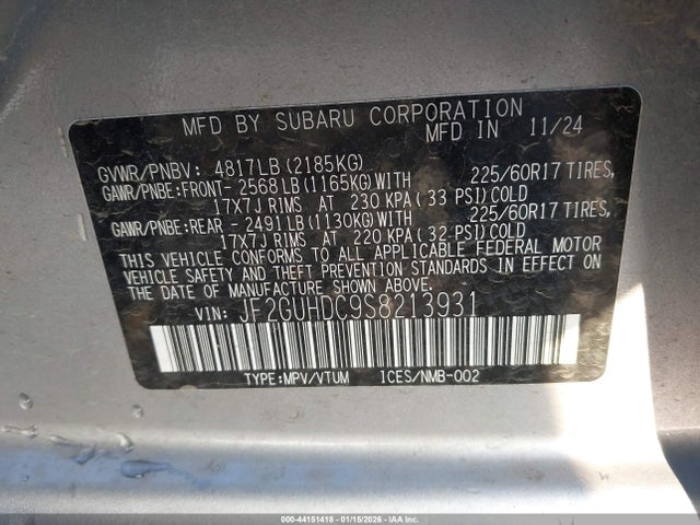 JF2GUHDC9S8213931 Subaru Crosstrek Premium