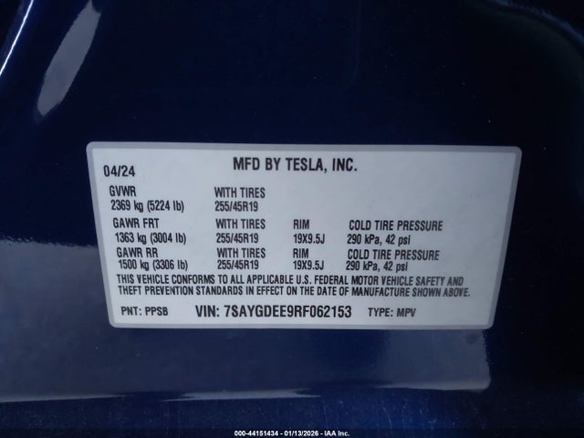 2024 TESLA MODEL Y 7SAYGDEE9RF062153 Photo 8
