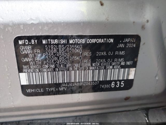 2024 MITSUBISHI OUTLANDER JA4J4VA89RZ043507 Photo 8
