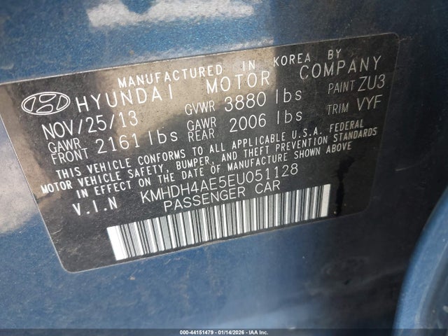 KMHDH4AE5EU051128 Hyundai ELANTRA SE