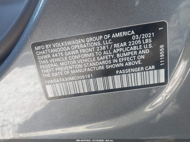 2021 VOLKSWAGEN PASSAT 1VWSA7A30MC009161 Photo 8
