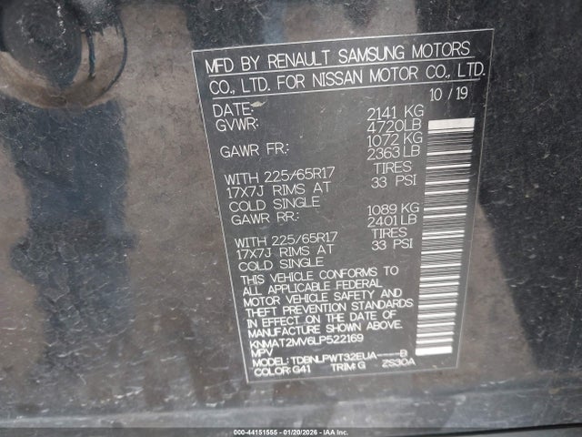 Nissan Rogue S Intelligent Awd 2020 KNMAT2MV6LP522169 Image 9