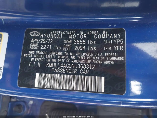 2022 HYUNDAI ELANTRA KMHLL4AG0NU368312 Photo 8