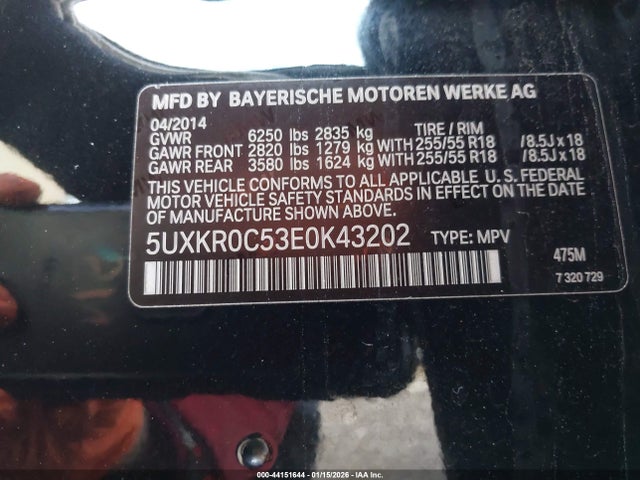 BMW X5 Xdrive35i 2014 5UXKR0C53E0K43202 Image 9
