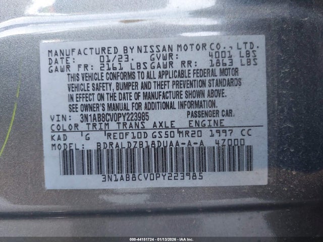 Nissan Sentra Sv Xtronic Cvt 2023 3N1AB8CV0PY223985 Image 9