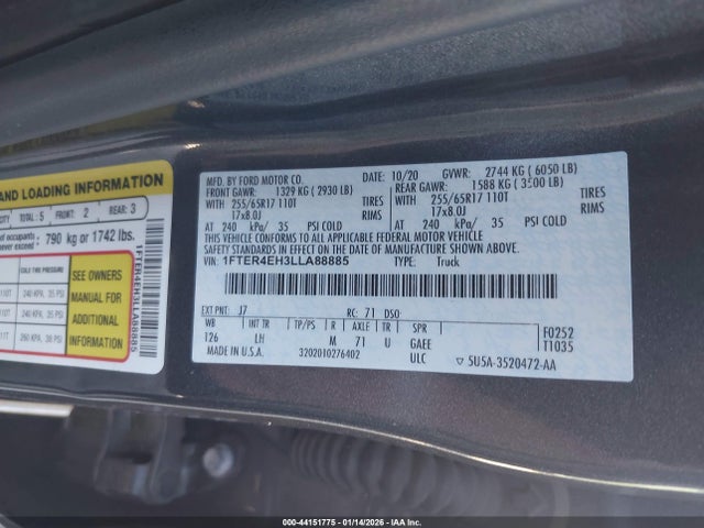 1FTER4EH3LLA88885 Ford Ranger Xlt