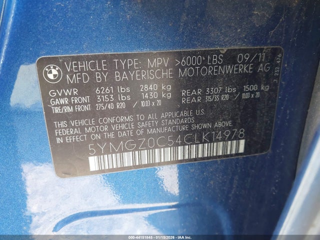 2012 BMW X6 M 5YMGZ0C54CLK14978 Photo 8