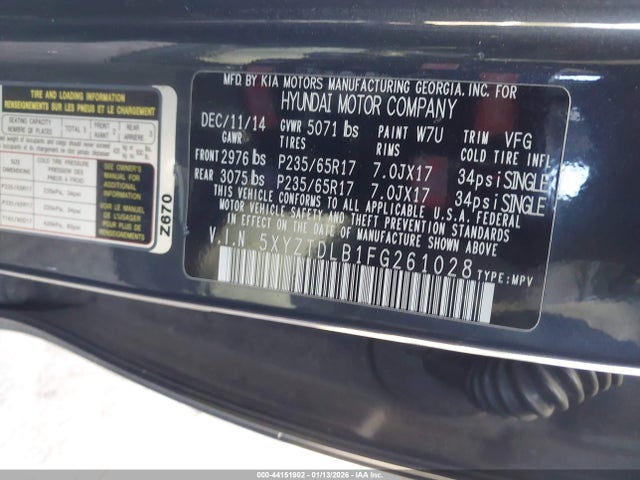 5XYZTDLB1FG261028 Hyundai Santa Fe Sport 2.4l