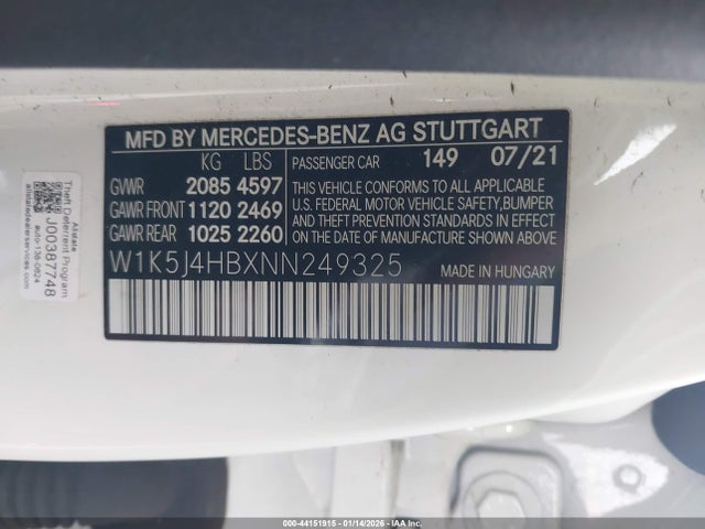 2022 MERCEDES-BENZ CLA 250 COUPE W1K5J4HBXNN249325 Photo 8