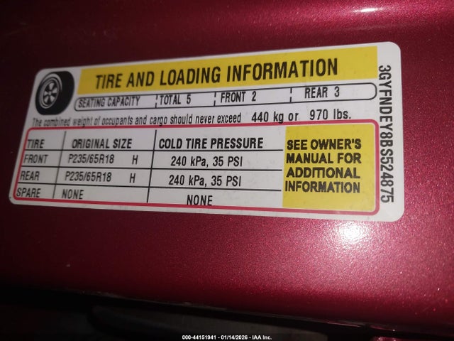 2011 CADILLAC SRX 3GYFNDEY8BS524875 Photo 8