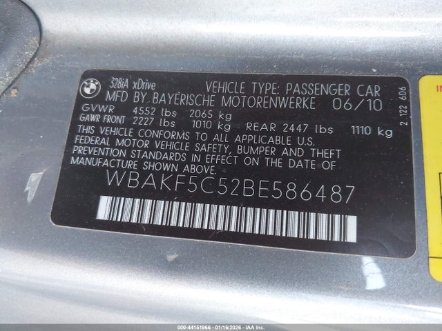 Aukcja sprzedaży 2011 Bmw 328i Xdrive, vin: WBAKF5C52BE586487, numer aukcji: 44151966