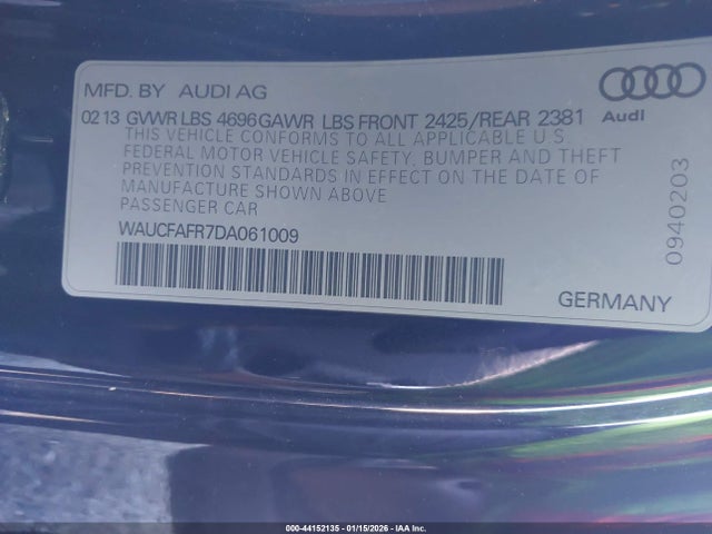 2013 AUDI A5 WAUCFAFR7DA061009 Photo 8