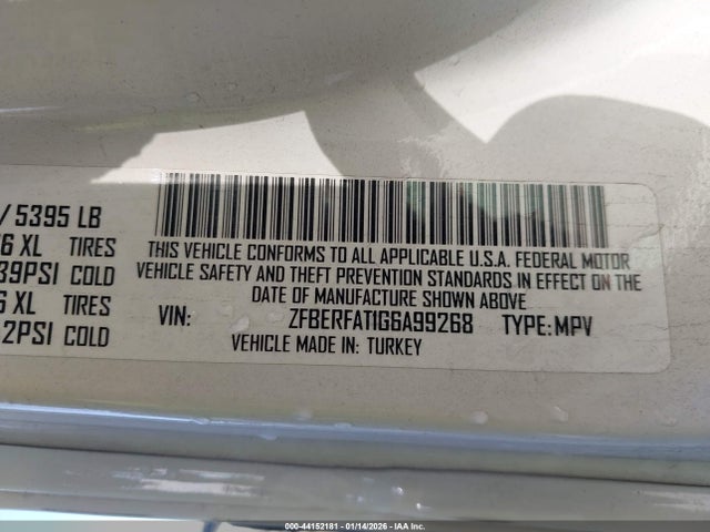 RAM Promaster City Tradesman 2016 ZFBERFAT1G6A99268 Image 9
