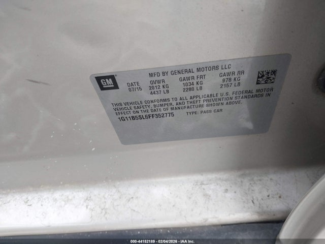 Chevrolet MALIBU LS 2015 1G11B5SL6FF352775 Image 9