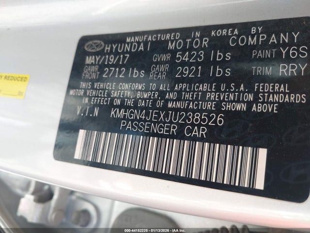 KMHGN4JEXJU238526 Genesis G80 3.8