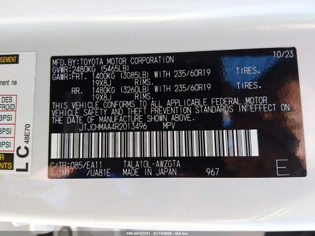 Продаж на аукціоні авто 2024 Lexus Rx 350 Premium, vin: JTJCHMAA4R2013496, номер лоту: 44152241