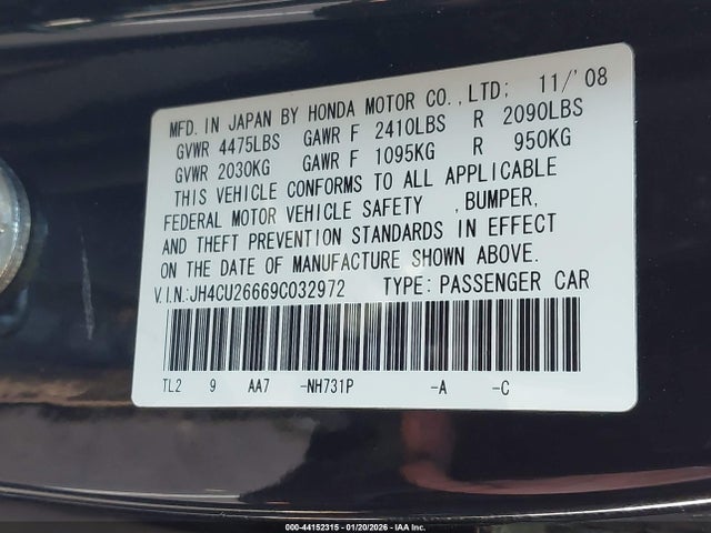 2009 ACURA TSX JH4CU26669C032972 Photo 8