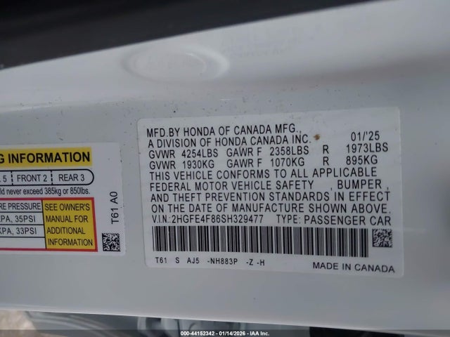 2025 HONDA CIVIC HYBRID 2HGFE4F86SH329477 Photo 8