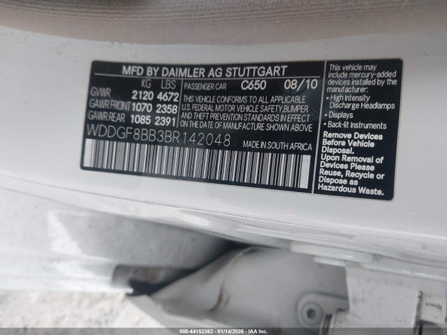 Aukcja sprzedaży 2011 Mercedes-benz C 300 Luxury 4matic/sport 4matic, vin: WDDGF8BB3BR142048, numer aukcji: 44152362
