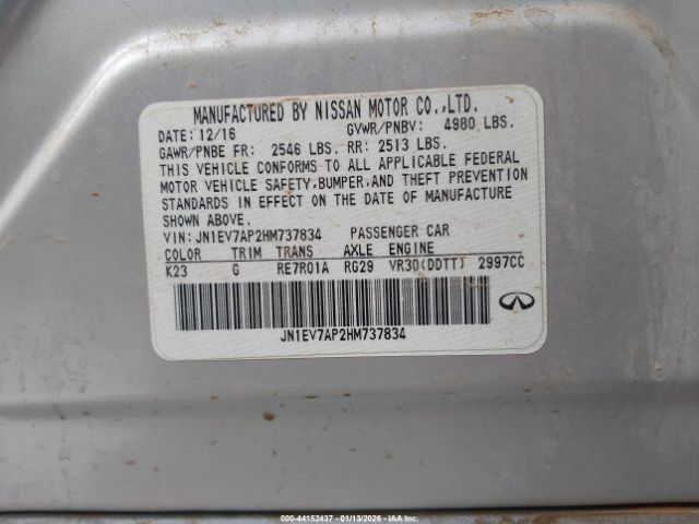 2017 INFINITI Q50 JN1EV7AP2HM737834 Photo 8