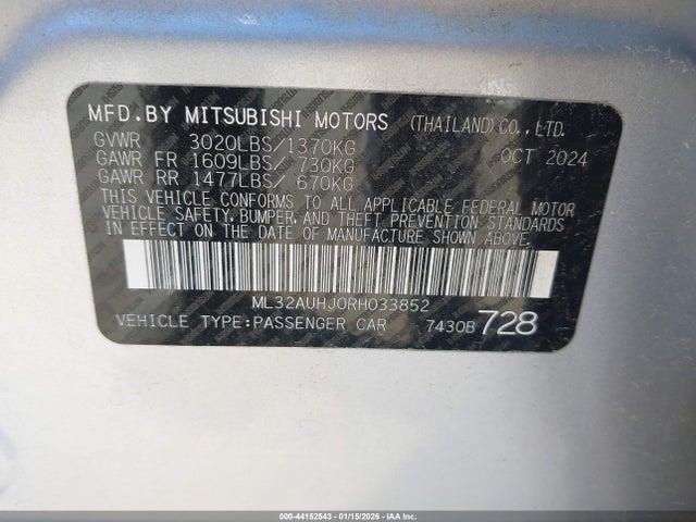 2024 MITSUBISHI MIRAGE ML32AUHJ0RH033852 Photo 8