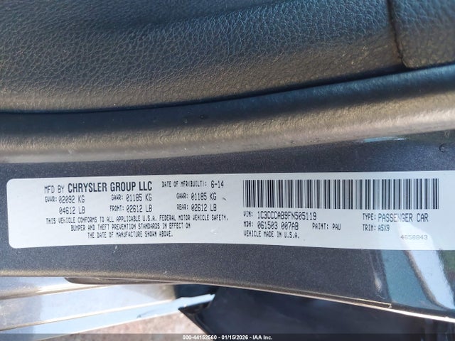 Aukcja sprzedaży 2015 Chrysler 200 Limited, vin: 1C3CCCAB9FN505119, numer aukcji: 44152560