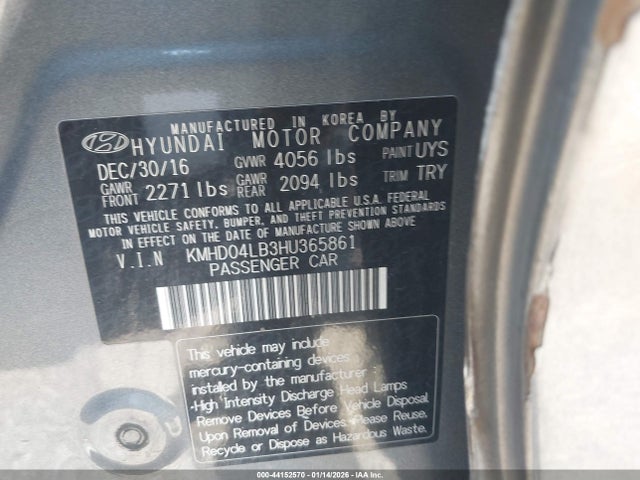KMHD04LB3HU365861 Hyundai Elantra Sport
