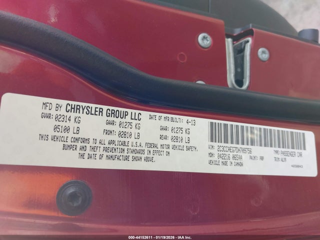 44152611 :رقم المزاد ، 2C3CCAEG7DH709756 vin ، 2013 Chrysler 300c مزاد بيع