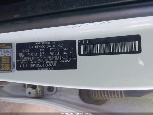 3KPF24AD4PE656684 KIA FORTE LX