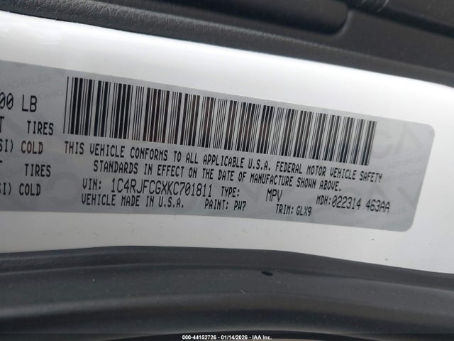 2019 JEEP GRAND CHEROKEE 1C4RJFCGXKC701811 Photo 8