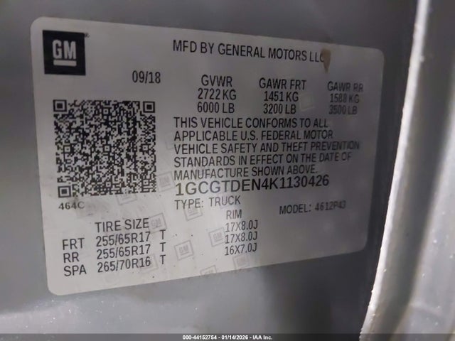 1GCGTDEN4K1130426 Chevrolet Colorado Z71