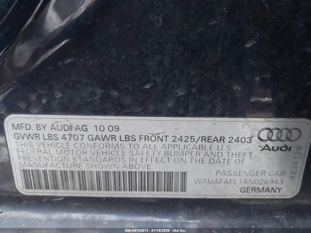 2010 AUDI A4 WAUAFAFL1AN026943 Photo 8