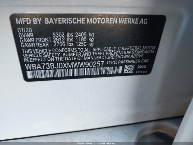 2021 BMW 540I WBA73BJ0XMWW90257 Photo 8