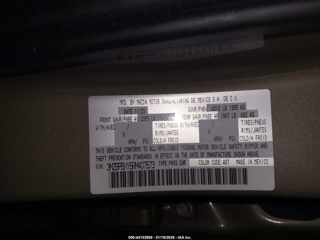 Aukcja sprzedaży 2024 Mazda Mazda3 2.5 Carbon Turbo, vin: 3MZBPBXY5RM407573, numer aukcji: 44152969