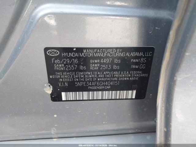 Hyundai Sonata Sport 2016 5NPE34AF6GH404151 Image 9