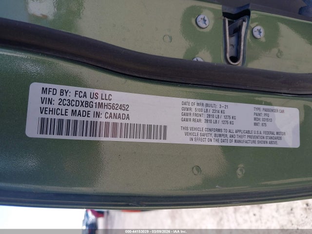 Продажа на аукционе авто 2021 Dodge Charger Sxt Rwd, vin: 2C3CDXBG1MH562452, номер лота: 44153029