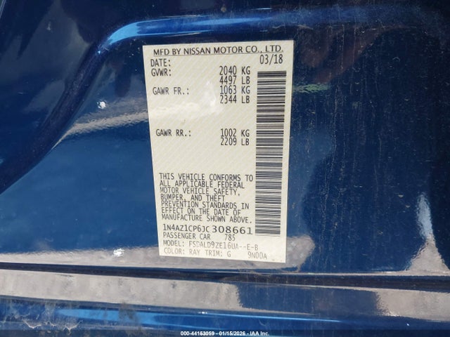 1N4AZ1CP6JC308661 Nissan LEAF SV