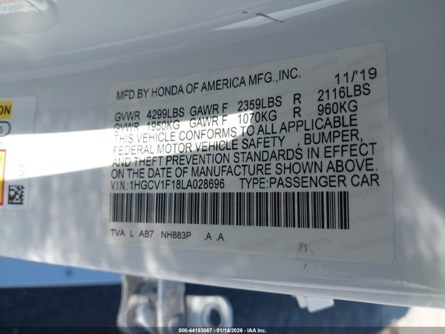 1HGCV1F18LA028696 Honda ACCORD LX