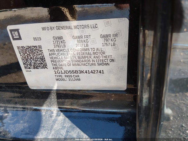 1G1JD5SB3K4142741 Chevrolet Sonic Lt Auto