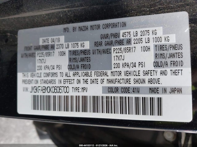 JM3KFABM0K0606700 Mazda CX-5 SPORT