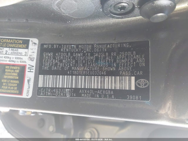 4T1BD1EB5EU032046 Toyota Avalon Hybrid Xle Touring