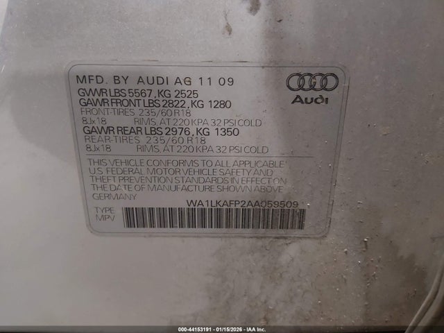 2010 AUDI Q5 WA1LKAFP2AA059509 Photo 8