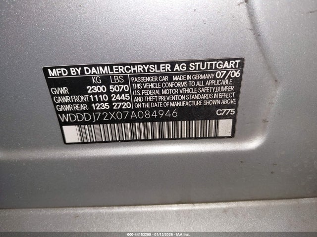 2007 MERCEDES-BENZ CLS 550 WDDDJ72X07A084946 Photo 8