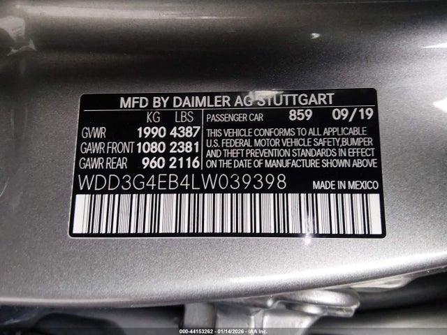 2020 MERCEDES-BENZ A 220 WDD3G4EB4LW039398 Photo 8