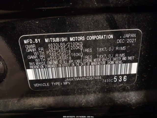 2022 MITSUBISHI ECLIPSE CROSS JA4ATWAA8NZ057484 Photo 8