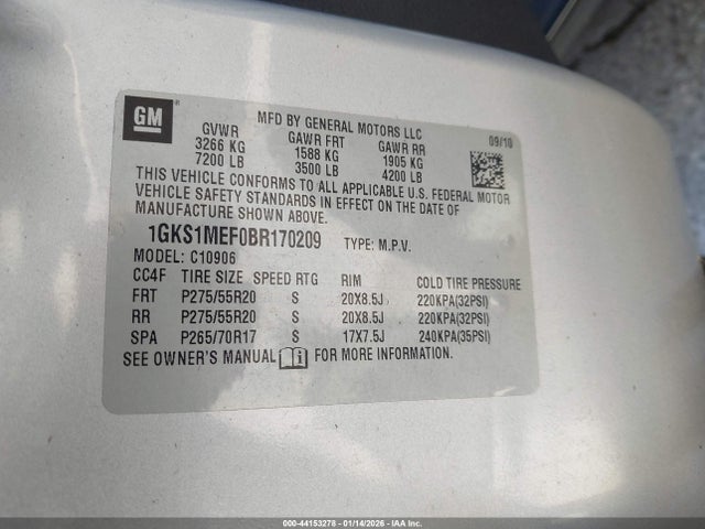 2011 GMC YUKON XL 1500 1GKS1MEF0BR170209 Photo 8