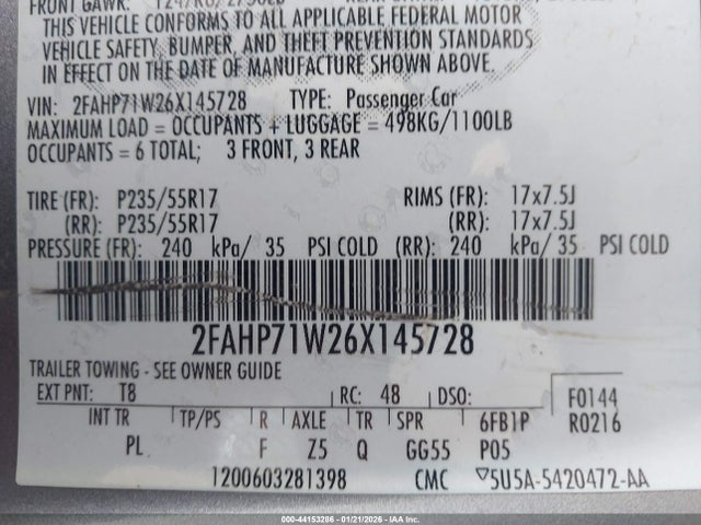 Продажа на аукционе авто 2006 Ford Crown Victoria Police/police Interceptor, vin: 2FAHP71W26X145728, номер лота: 44153286