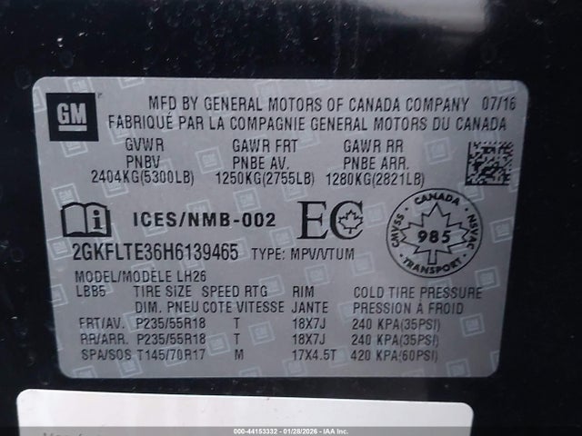 2GKFLTE36H6139465 GMC Terrain Sle-2