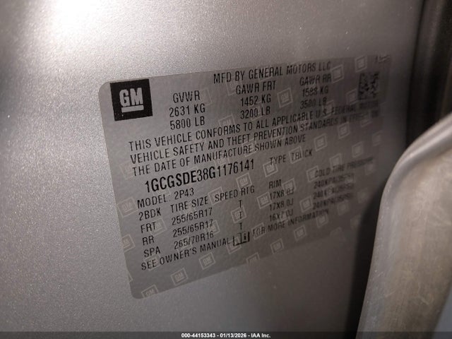 1GCGSDE38G1176141 Chevrolet Colorado Z71